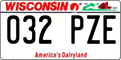 WI license plate 032PZE