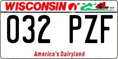 WI license plate 032PZF