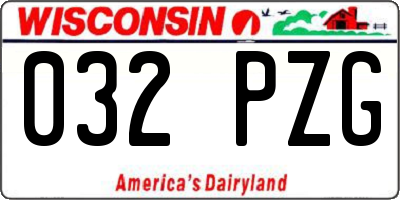 WI license plate 032PZG