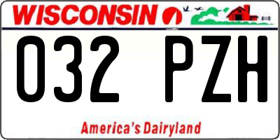 WI license plate 032PZH