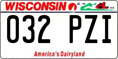 WI license plate 032PZI