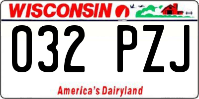 WI license plate 032PZJ