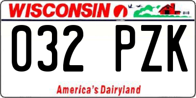 WI license plate 032PZK