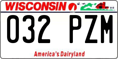 WI license plate 032PZM