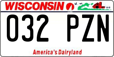 WI license plate 032PZN