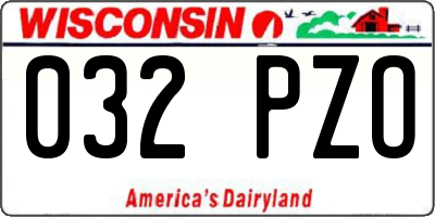 WI license plate 032PZO