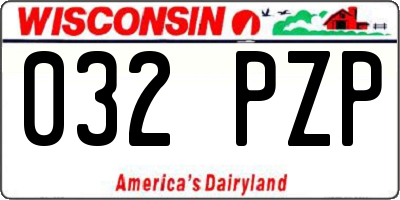 WI license plate 032PZP