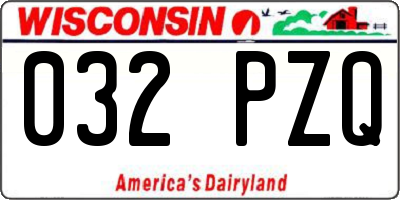 WI license plate 032PZQ