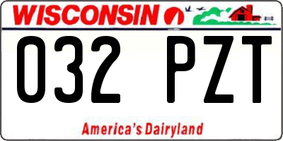WI license plate 032PZT