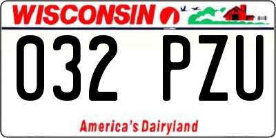 WI license plate 032PZU