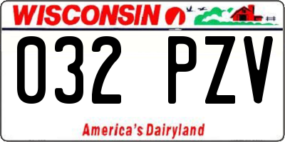 WI license plate 032PZV