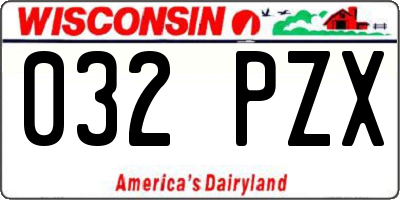 WI license plate 032PZX