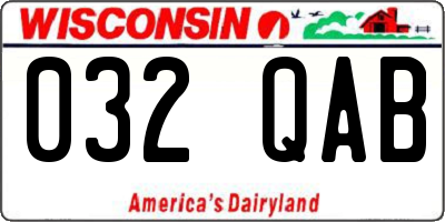 WI license plate 032QAB