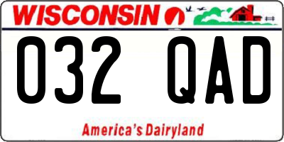 WI license plate 032QAD