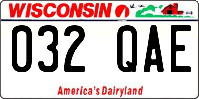WI license plate 032QAE