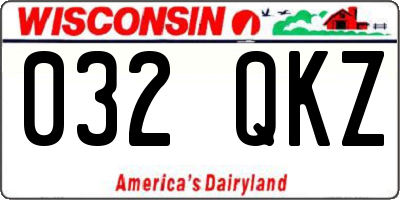 WI license plate 032QKZ