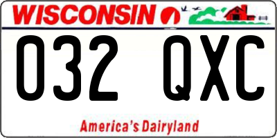 WI license plate 032QXC