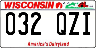WI license plate 032QZI