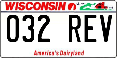 WI license plate 032REV