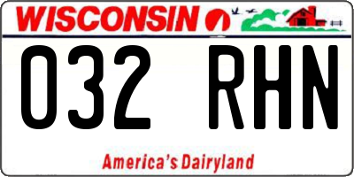 WI license plate 032RHN