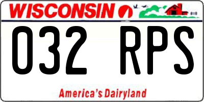 WI license plate 032RPS