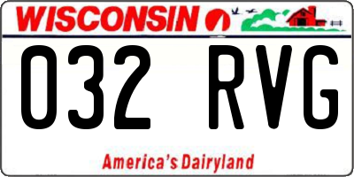 WI license plate 032RVG