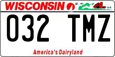 WI license plate 032TMZ