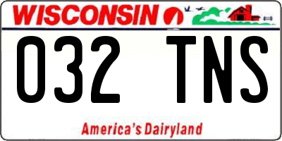WI license plate 032TNS