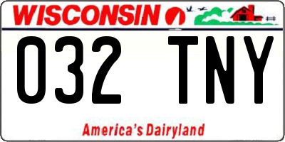 WI license plate 032TNY