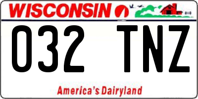 WI license plate 032TNZ