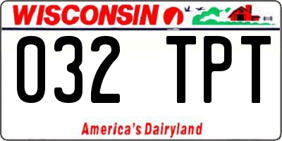 WI license plate 032TPT