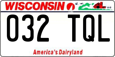 WI license plate 032TQL