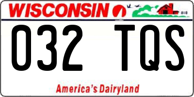 WI license plate 032TQS