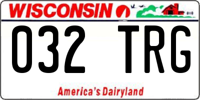 WI license plate 032TRG