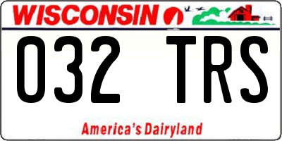 WI license plate 032TRS