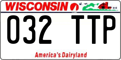 WI license plate 032TTP