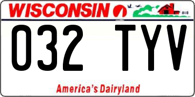 WI license plate 032TYV
