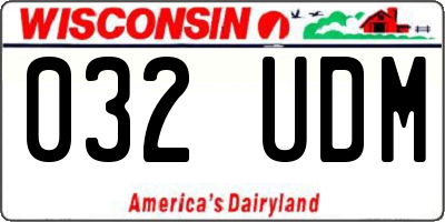 WI license plate 032UDM