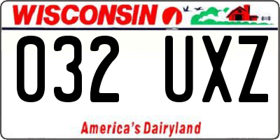 WI license plate 032UXZ
