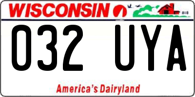 WI license plate 032UYA