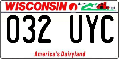 WI license plate 032UYC