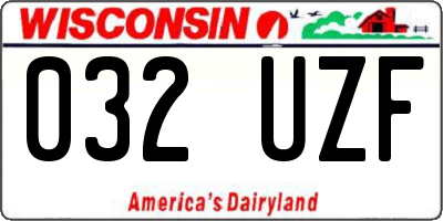 WI license plate 032UZF