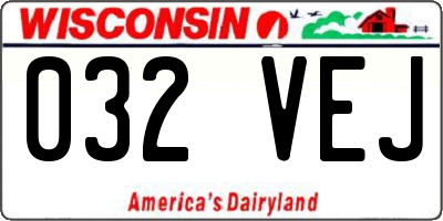 WI license plate 032VEJ