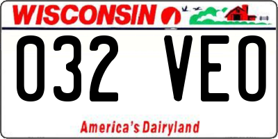 WI license plate 032VEO