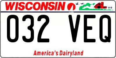 WI license plate 032VEQ