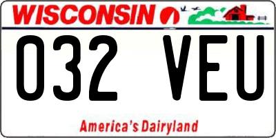 WI license plate 032VEU