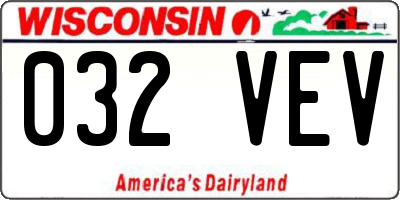 WI license plate 032VEV