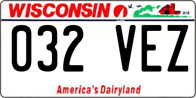 WI license plate 032VEZ
