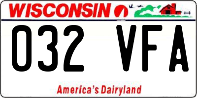 WI license plate 032VFA