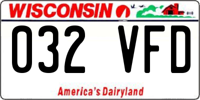 WI license plate 032VFD